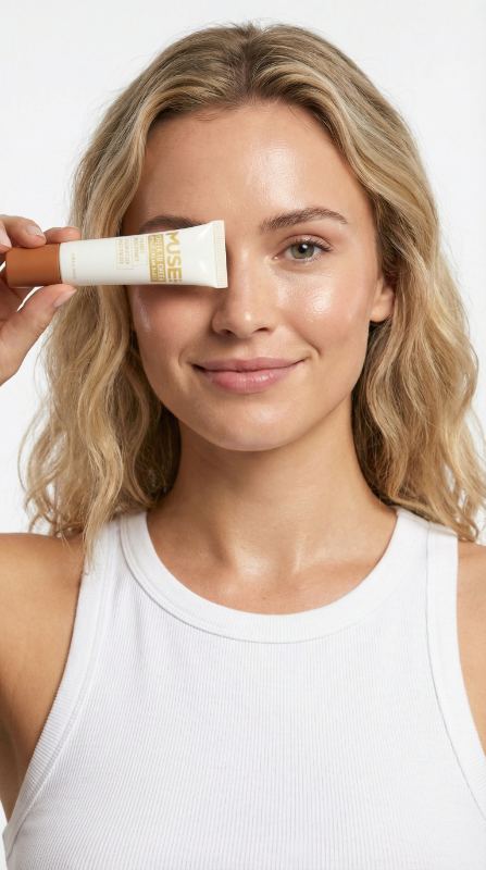 Muse Lab — model with sponge and serum