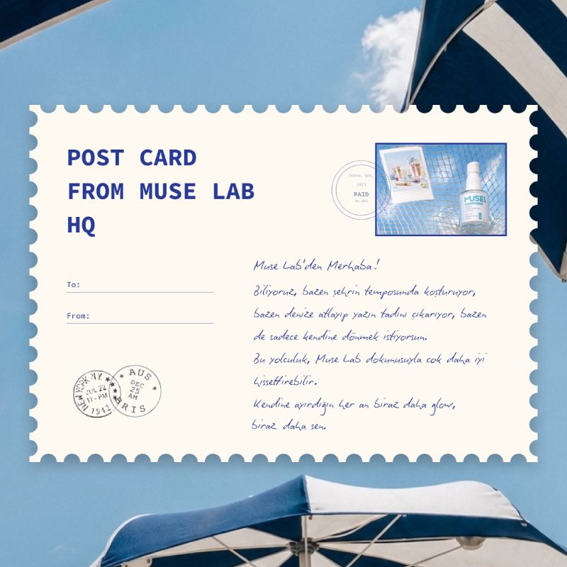 Muse Lab — postcard from HQ beach campaign