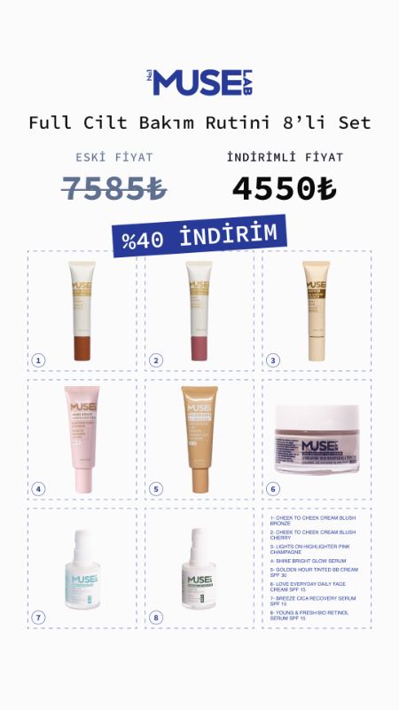Muse Lab — full skincare routine 8-piece set