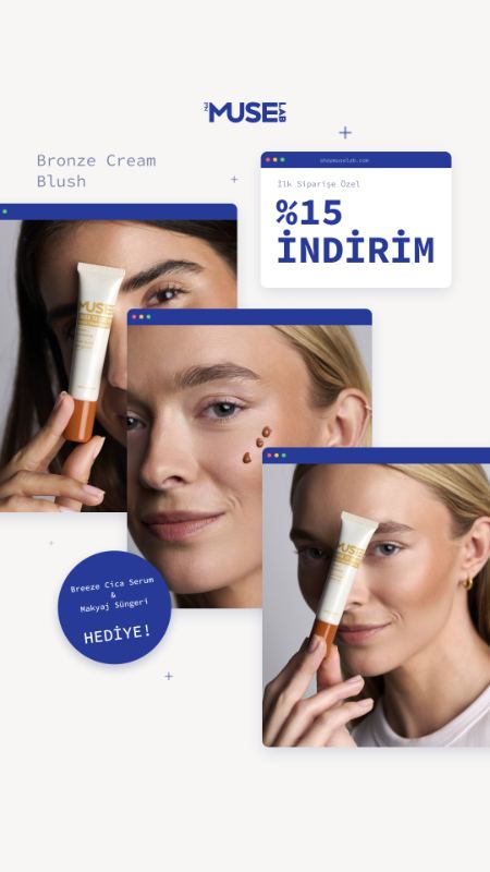 Muse Lab — bronze cream blush collage