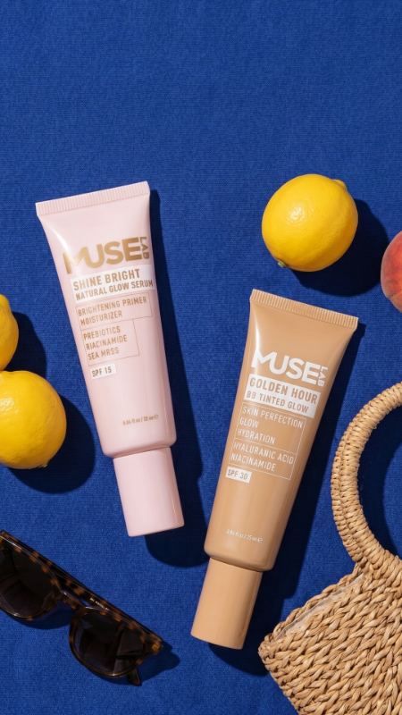 Muse Lab — tubes with lemons on blue backdrop