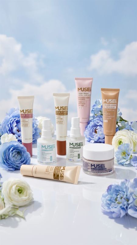 Muse Lab — products among clouds and flowers